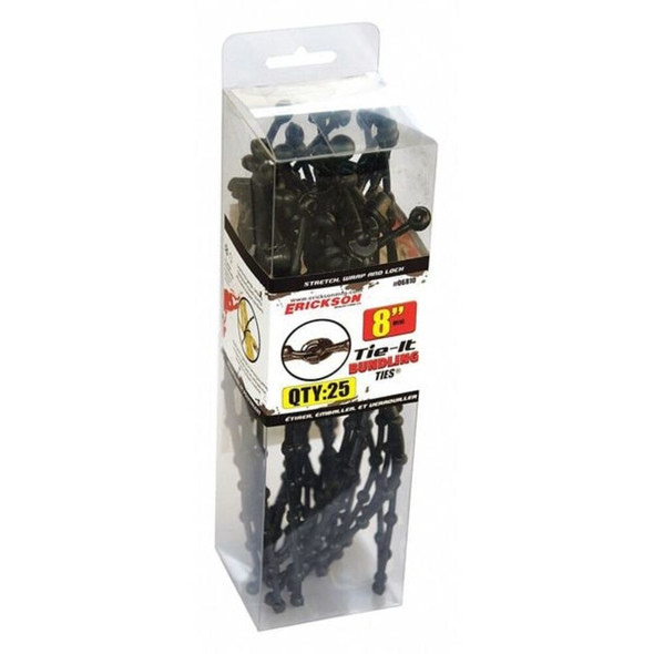 Erickson Beaded Cable Tie,8" L,Black,PK25 06810