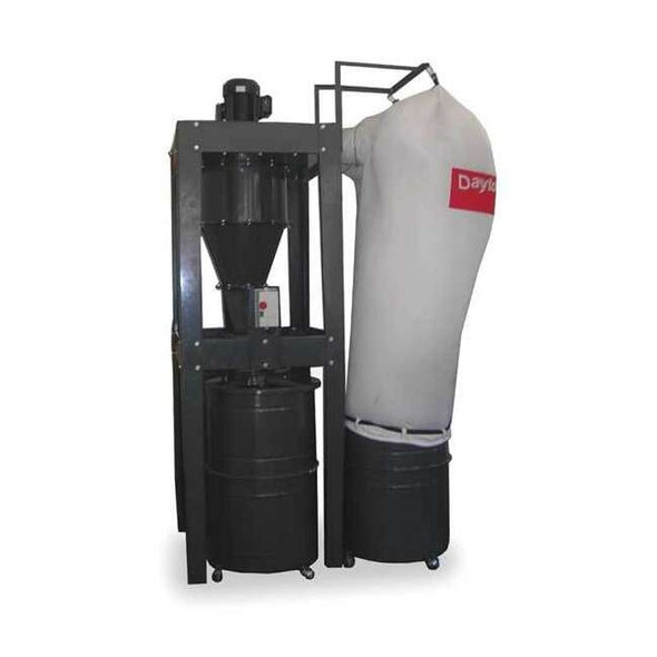 Dayton Wood Dust Collector, 3,200 cfm CFM Max Flow, 10 hp, Three Phase 3AA29