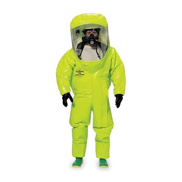 Dupont Encapsulated Level A Suit,XL,Front,Tychem 10000 TK554TLYXL000100