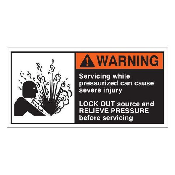 Brady Warning Label,2-1/2inHx5inW,HP Poly.,PK5, 96173 96173