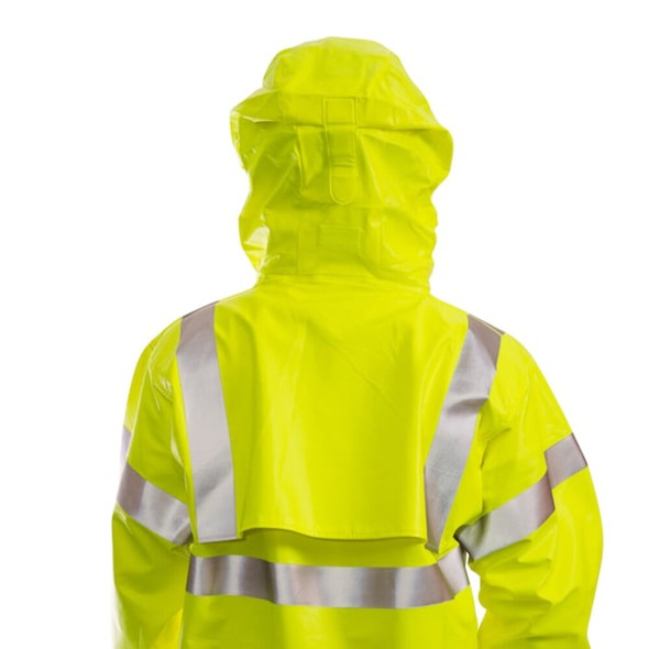 Tingley Arc Flash Flame Resistant Rain Jacket, PVC, Class 3 Lime, 5XL J44122