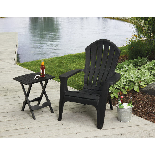 Adams Quik-Fold Black 15.25 In. W. x 17.38 In. L. Rectangle Poly Table