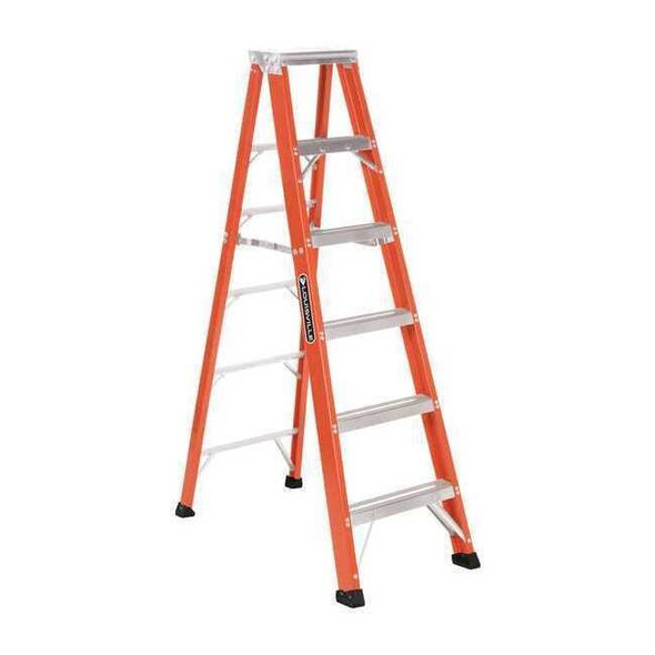 Louisville 6 ft Fiberglass Stepladder, 375 lb Capacity FS1306HD