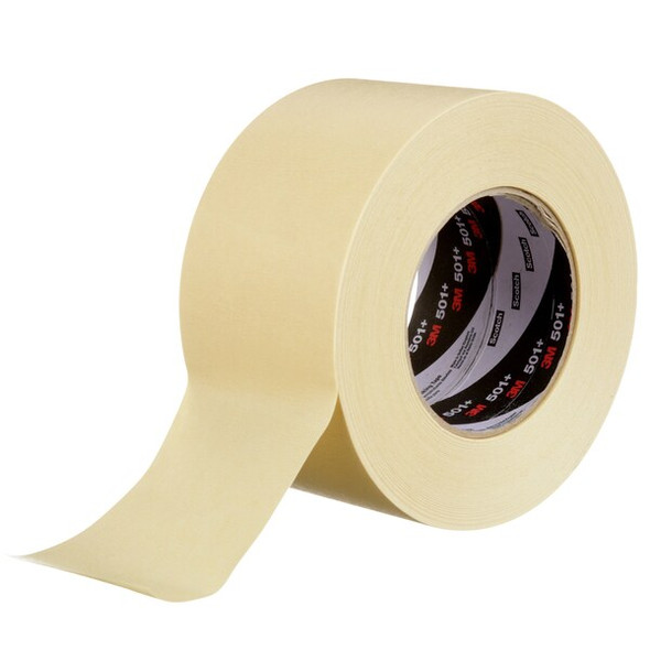 3m Painter's Tape, 72 mm W x 55 m L, 7.3 mil Thick, Tan, Rubber Adhesive, 12 PK 501+
