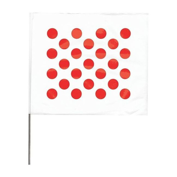 Marking Flag, Vinyl, 18" Wire Staff, Blank, 18" L., 100 PK