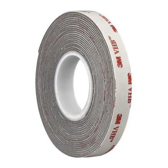 Double-Sided Foam Tape, 2 in W, 5 yd L, 1/32 in, Acrylic Foam, Double-Sided