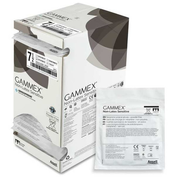 Gammex Surgical Gloves,Latex Rubber,Size 8,PK50 340007