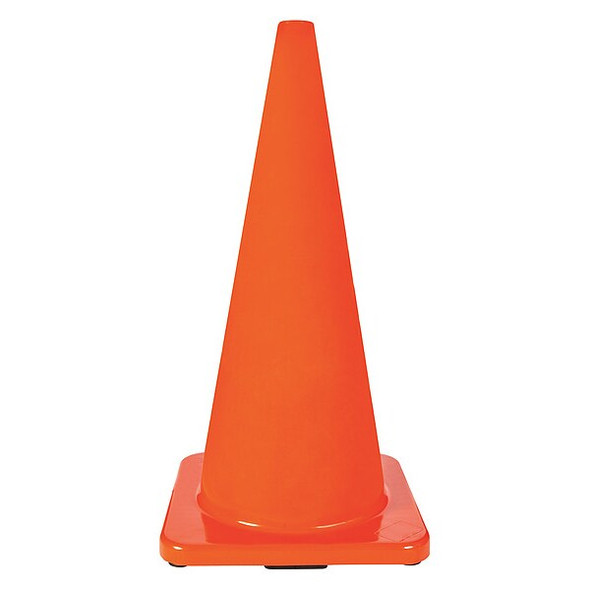 Traffic Cone, PVC, Non-Reflective, 28 in Height, 10 lb, Orange
