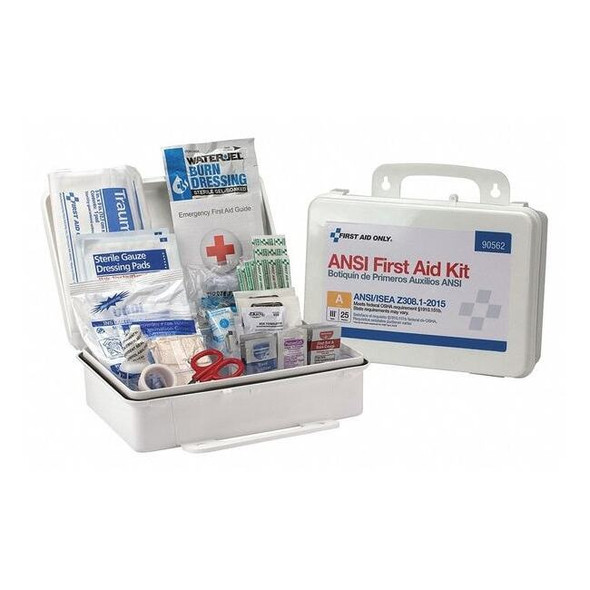 First Aid Only First Aid Kit, Plastic 89 Components, 25 People Served 90562