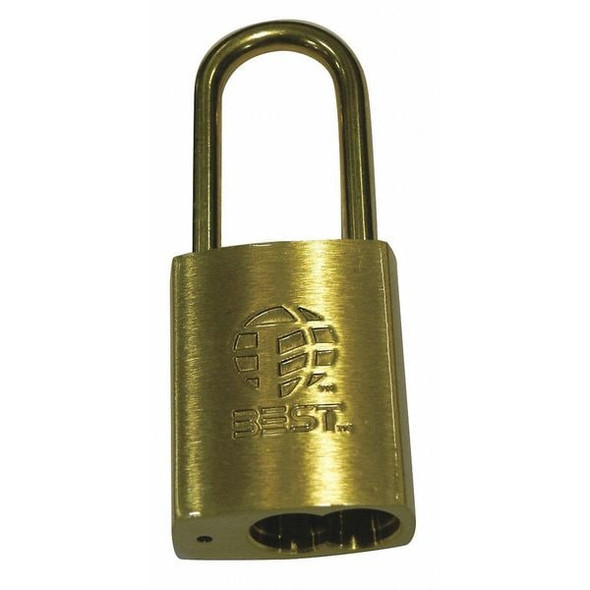 Padlock, Coreless, Long Shackle, Rectangular Steel Body, Stainless Steel Shackle, 7/8 in W