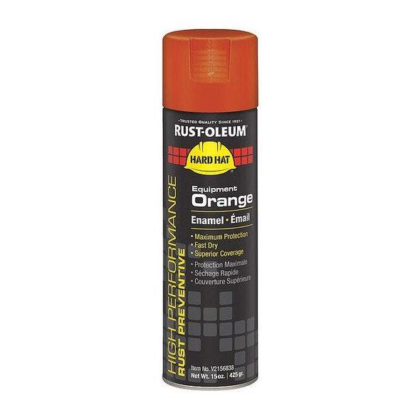 Rust Preventative Spray Paint, Equipment Orange, Gloss, Solvent, 15 oz