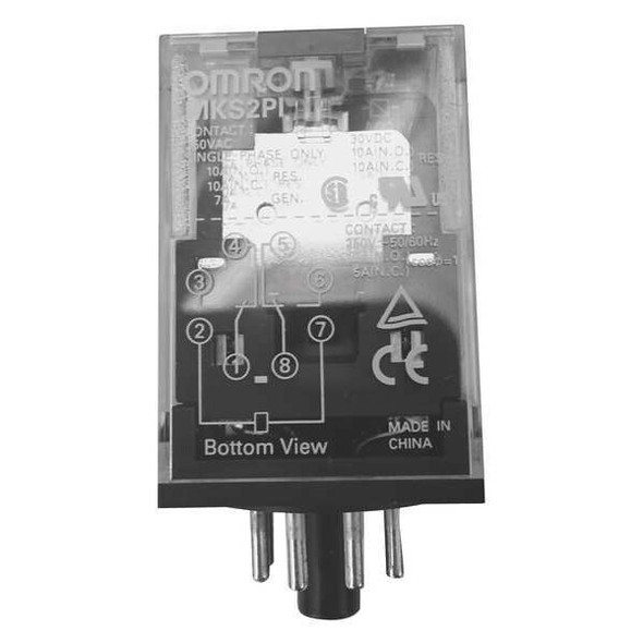 Omron Plug-In, General Purpose Relay, Octal, 10 A, 8 Pins, Plug-in MKS2PIAC24