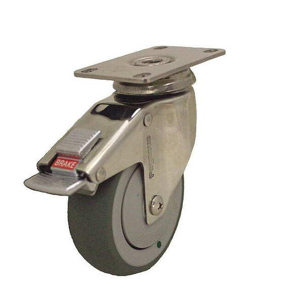 Swivel Plate Caster w/Total-Lock,TPR,6 in,240 lb
