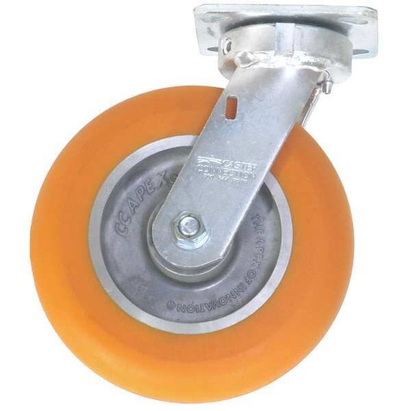 Kingpinless Swivel Plate Caster,Polyurethane,1200 lb