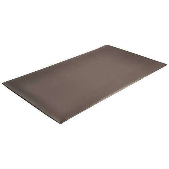 Antifatigue Mat, 6 ft. L x 3 ft. W, 1/2" Thickness, Closed Cell PVC Foam, Corrugated, Black