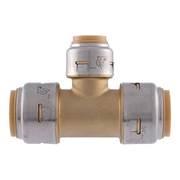 Sharkbite Max Union Tee,Potable Water,Brass,Push-Fit UR412