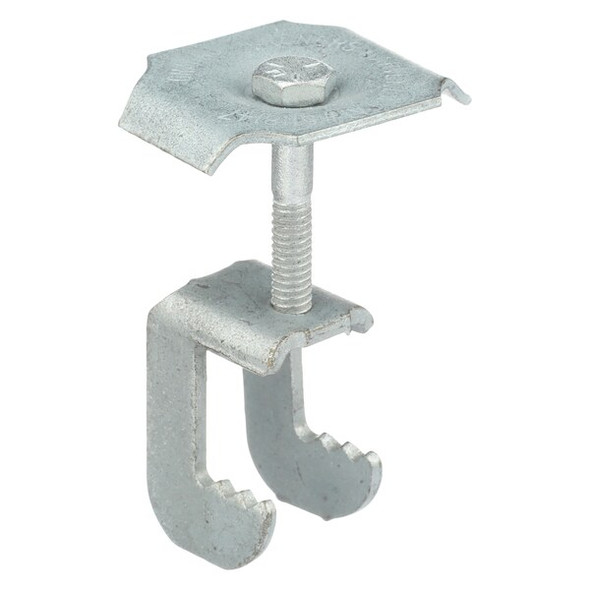 Grating Clip, For Screw Size 1/4 in, Carbon Steel, Galvanized, 50 PK