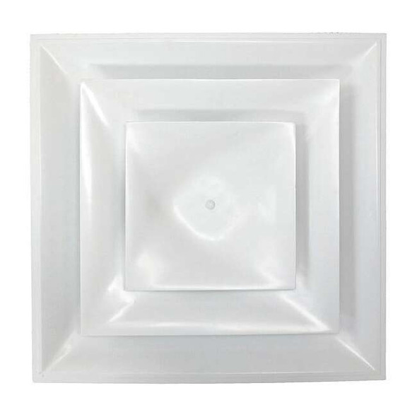 American Louver 10 in Square Step-Down Diffuser, White STR-C-10W-FR