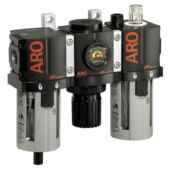 Aro FRL,3 pcs,3/8" NPT,5 micron,99 cfm C38331-810