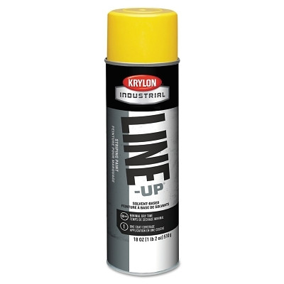Line-Up® Pavement Striping Paint, 18 oz, Aerosol Can, Highway Yellow, Flat Pack of 6