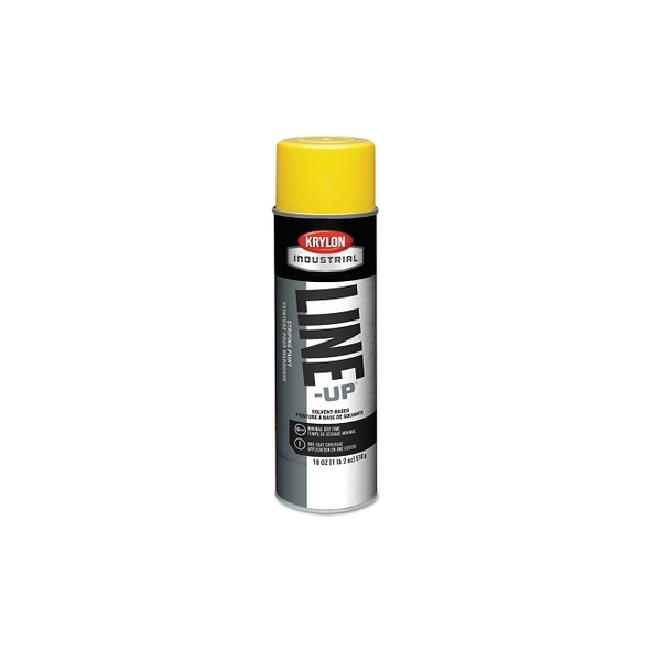 Line-Up® Pavement Striping Paint, 18 oz, Aerosol Can, Highway Yellow, Flat Pack of 6