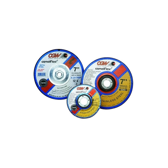 1/4 in Depressed Center Wheel Type 27, 4-1/2 in dia, 7/8 in Arbor, A24R Pack of 25