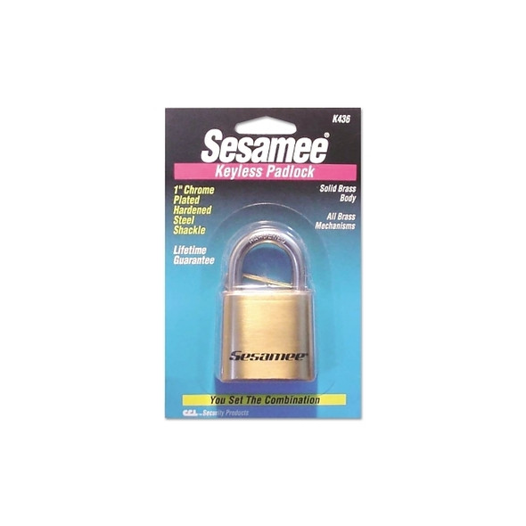 Sesamee  Keyless Padlocks, 5/16 in Diam., 1 in L X 1 in W, Brass