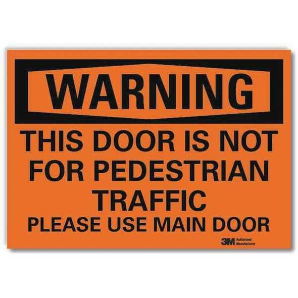 Lyle Warning Sign,Please Use Main Door,10in W U6-1242-RD_10X7
