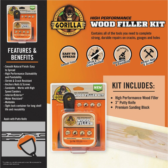 Gorilla Wood Filler Kit (2-Piece) 108029 785671