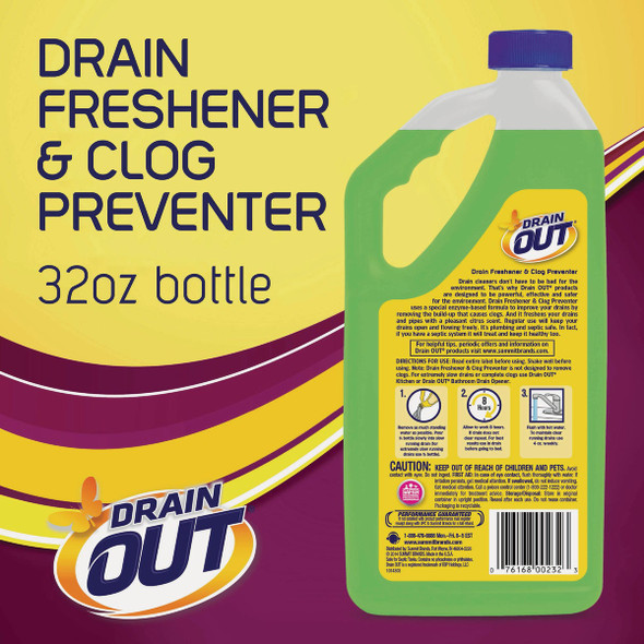 DrainOut 32 Oz. Liquid Drain Freshener & Clog Preventer