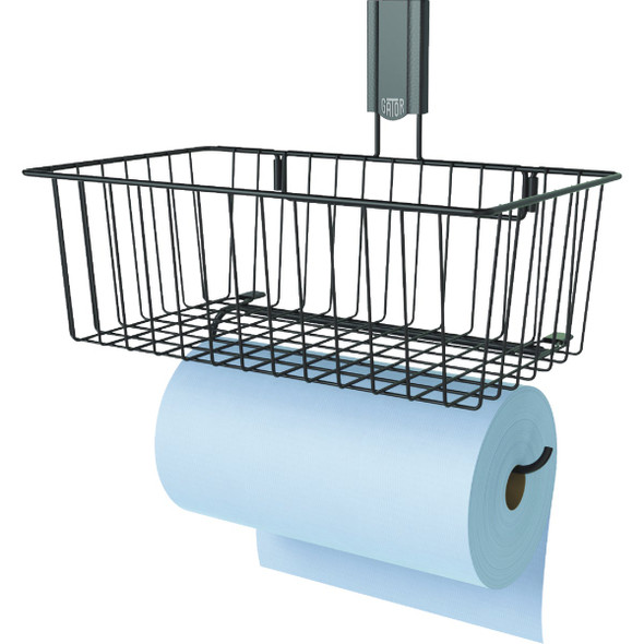 Gator Magnetics 14 In. Black Magnetic Basket With Towel Holder 300058