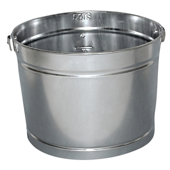 Metal Paint Pail, 5 qt, Steel, Silver Pack of 12
