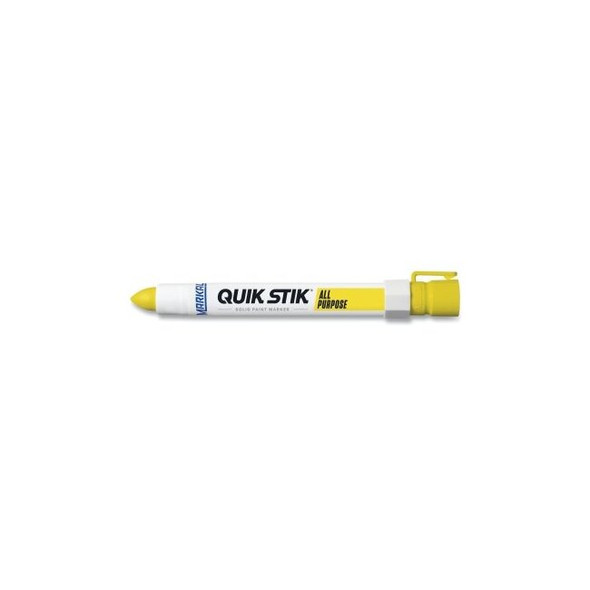 Quik Stik® All Purpose Solid Paint Marker, 11/16 in Tip, 6 in L, Yellow Pack of 12
