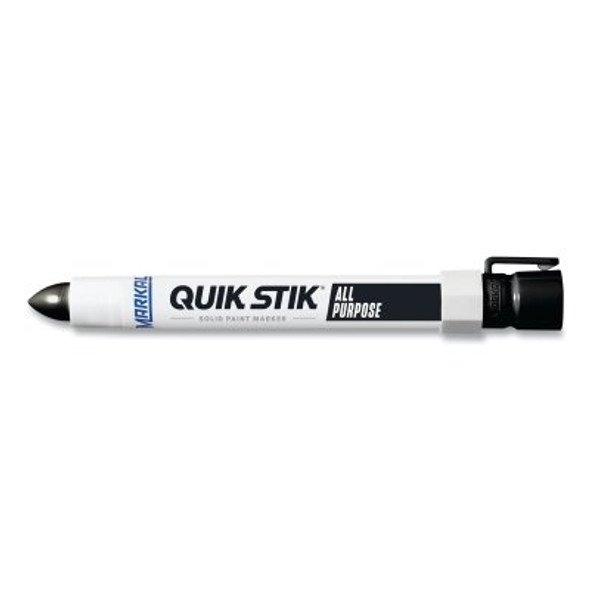 Quik Stik® All Purpose Solid Paint Marker, 11/16 in Tip, 6 in L, Black Pack of 12