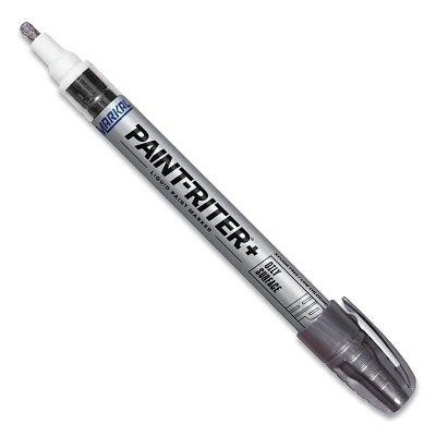 Paint-Riter®+ Oily Surface Paint Marker, Silver, 1/8 in Tip, Medium Pack of 12