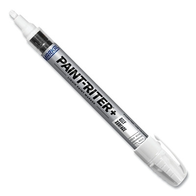 Paint-Riter®+ Oily Surface Paint Marker, White, 1/8 in Tip, Medium Pack of 12