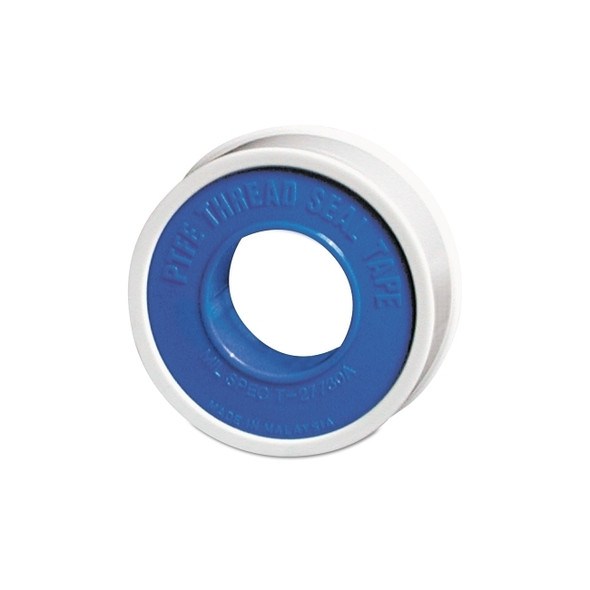 PTFE Pipe Thread Tape, 520 in L, 1/2 in W, 3 mil, White Pack of 144