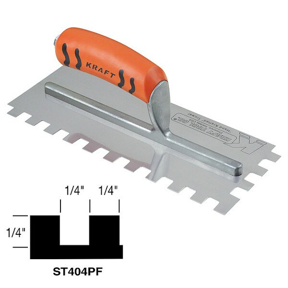 Superior Tile Cutter and Tools Trowel,Square Notch,For Ceramic/Wood ST404PF