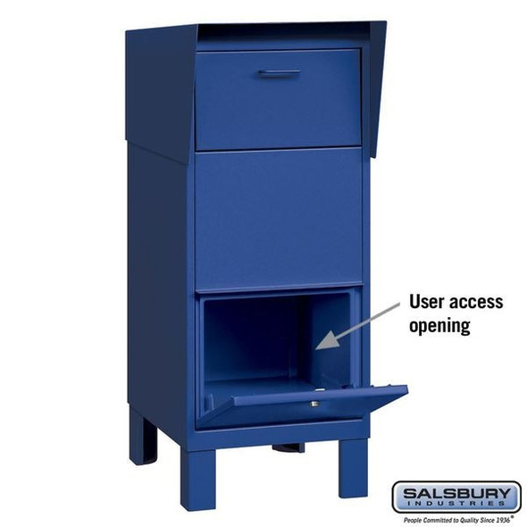 Salsbury Industries Courier Box, Blue, Powder Coated, 1 Doors, Free Standing, - 4975BLU