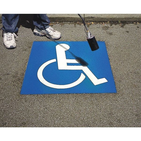 Preformed Thermoplastic Pavement Markings, Thermoplastic, 40 in Length, 40 in Width, Blue/White