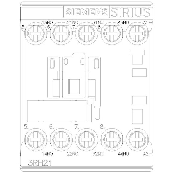 Siemens IEC Control Relay,2NO/2NC,125VDC,10A 3RH21221BG40