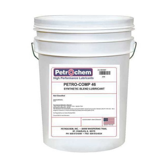 Petrochem Compressor Oil,5 gal, Pail, 15 SAE Grade PETRO-COMP 46-005