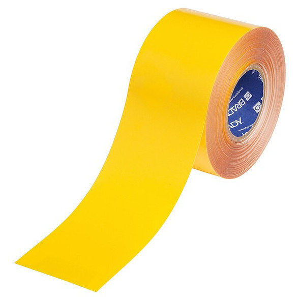 Brady Floor Marking Tape,Ylw,4"W,100ft 177016