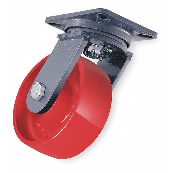 Hamilton Plate Caster,Swivel,Cast Iron,6 in.,2200 lb S-FM-6MH