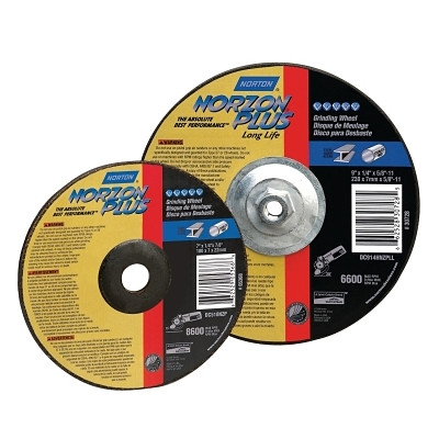 Type 27 NorZon® Plus Depressed Center Wheel, 7 in dia, 1/8 in Thick, 5/8 in Arbor, 30 Grit Pack of 10