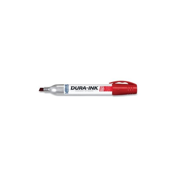 DURA-INK® 25 Permanent Ink Marker, Red, 1/8 to 1/4 in Tip, Chisel