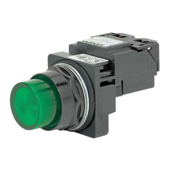 Siemens Pilot Light, Green, 30mm, Incandescent 52BL4J3