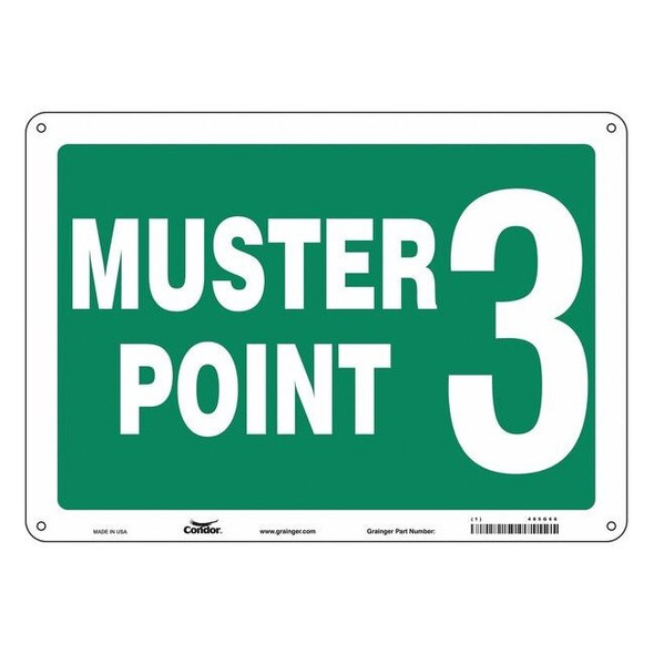 Safety Sign, 10 in Height, 14 in Width, Aluminum, Horizontal Rectangle, English