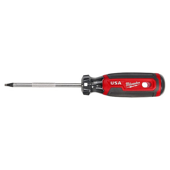 Milwaukee Tool 4 in. No 2 Square Cushion Grip Screwdriver (Made in USA) MT218