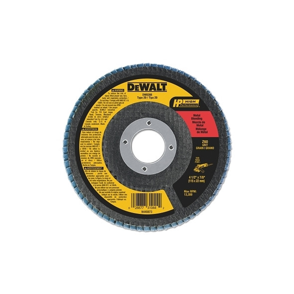 Type 29 Flap Disc, 4-1/2 in dia, 60 Grit, 7/8 in Arbor, Zirconia, 13300 RPM Pack of 10